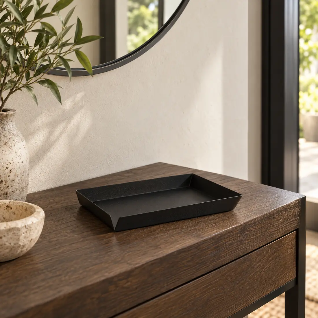 Fold Mini Key Tray styled in a home setting