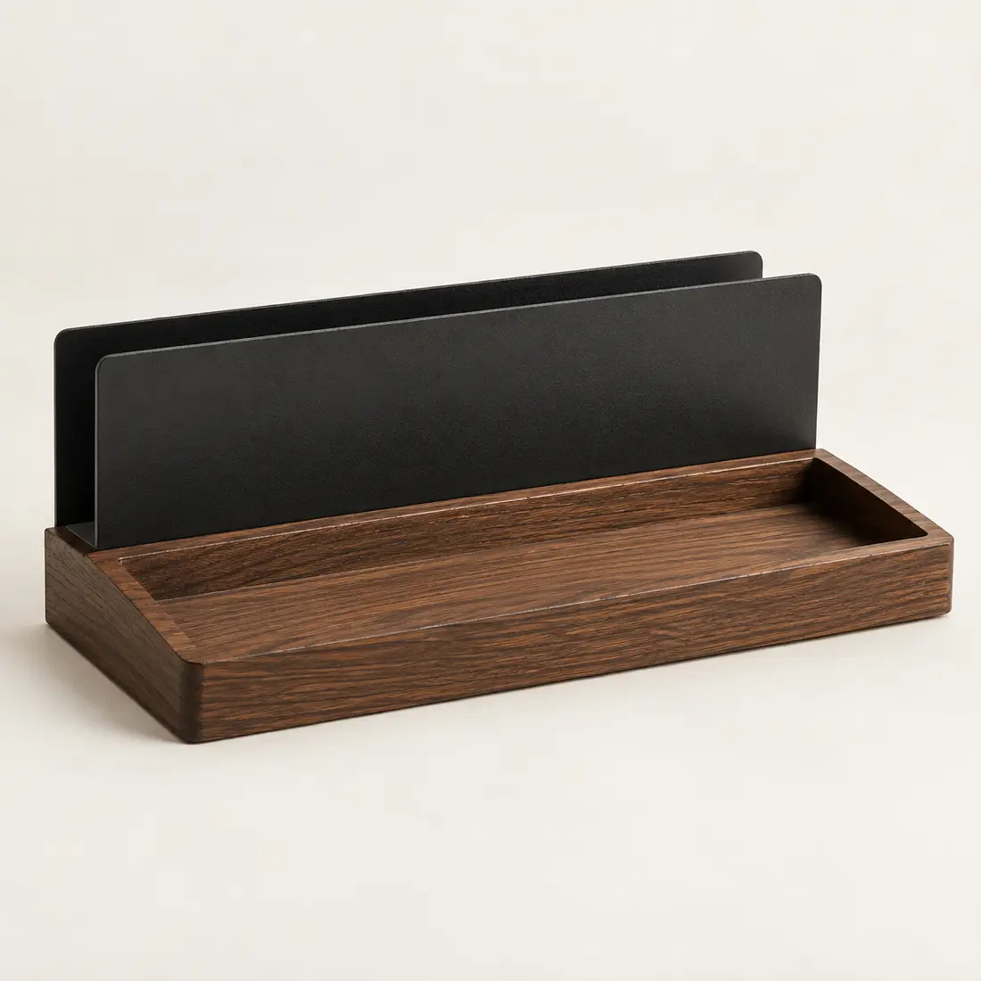 Dock Entryway Organizer in Walnut-stained ash / black