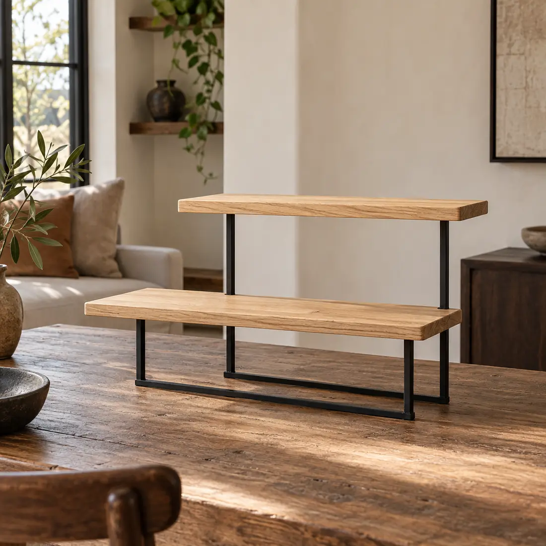 Terrace Display Stand styled in a home setting